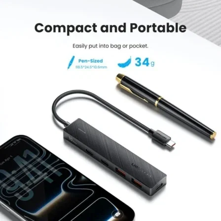 Vention Hub USB 3.2 Gen 2 CKDBB con 5 puertos, 2xUSB-C, 2xUSB-A y PD Gris Vention Hub USB 3.2 Gen 2 CKDBB con 5 puertos, 2xUSB-C, 2xUSB-A y PD Gris